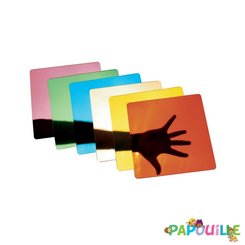 Mobilier - Chevalets et Miroirs  - Miroirs acrylique de couleur enfant 15x15cm - lot de 6