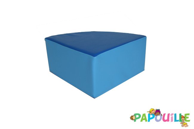 Pouf 1/4 rond en mousse pvc h.25 cm bleu - bleu turquoise