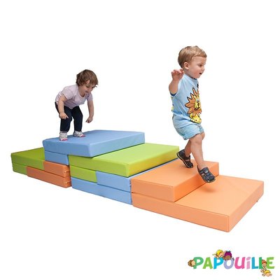 Motricité - Tapis de motricité bébé et enfant - Matelas pliable, empilable mousse 110 x 60