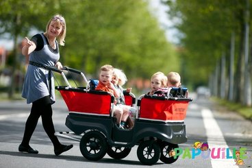 Puériculture - Poussette - Poussette chariot quadruple kiddy bus tortue 4 places