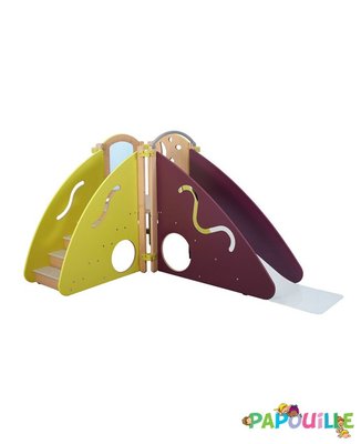 Mobilier - Structure de motricité / activité intérieur - Structure 1er pas en angle vert prune