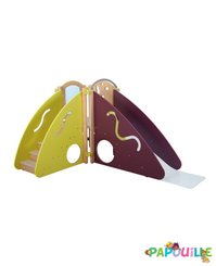 Mobilier - Structure de motricité / activité intérieur - Structure 1er pas en angle vert prune
