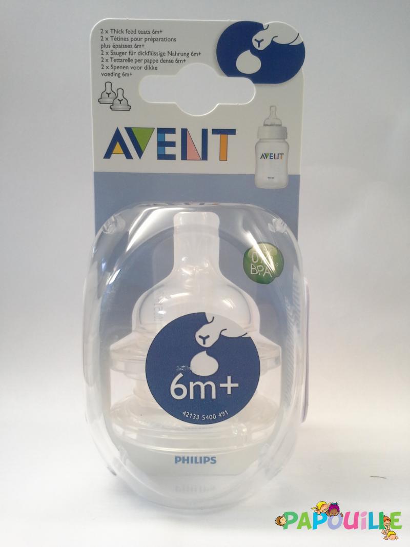 Lot de 2 tétines Classic 6 mois+ (débit variable) Philips AVENT