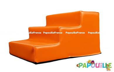 Motricité - Module de Motricité Enfant - Module bloc 3 marches en mousse l.60 x h.30cm orange