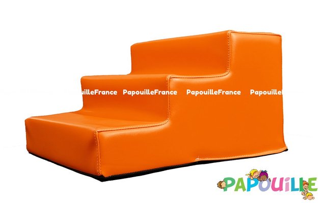 Motricité - Module de Motricité Enfant - Module bloc 3 marches en mousse l.60 x h.30cm orange