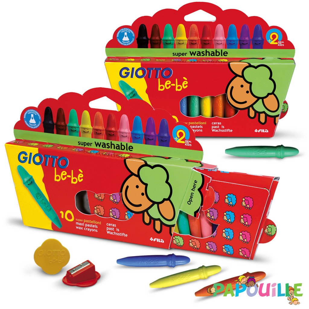 Pack 10 crayons cire Giotto Papouille