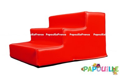 Motricité - Module de Motricité Enfant - Module bloc 3 marches en mousse l.60 x h.30cm rouge