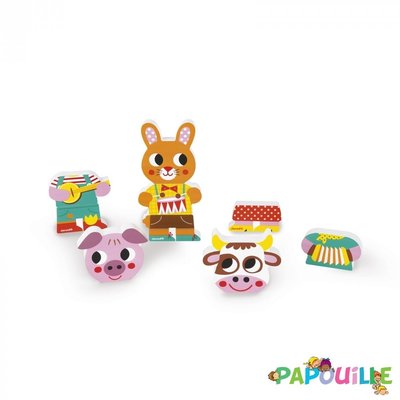 Jouets - Jeux de Construction - De // animaux la ferme magnets en bois