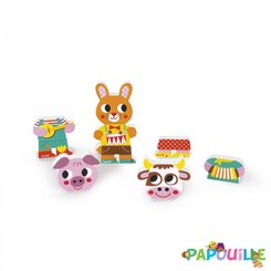 Jouets - Jeux de Construction - De // animaux la ferme magnets en bois