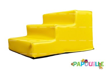 Motricité - Module de Motricité Bébé - Module escalier 3 marches en mousse jaune