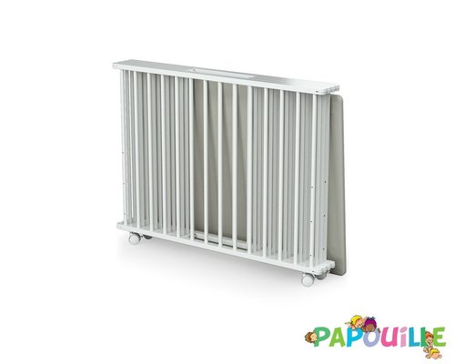 Couchage - Parc bébé Pliable, en Bois  - Parc enfant pliant à roulettes réglable 3 hauteurs blanc