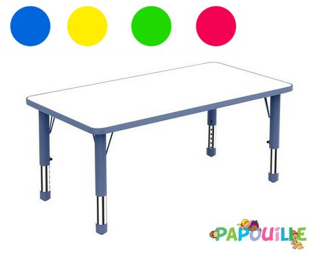 EP// Table Rectangle 115 x 60 réglable en hauteur T0 à T3 Bleu