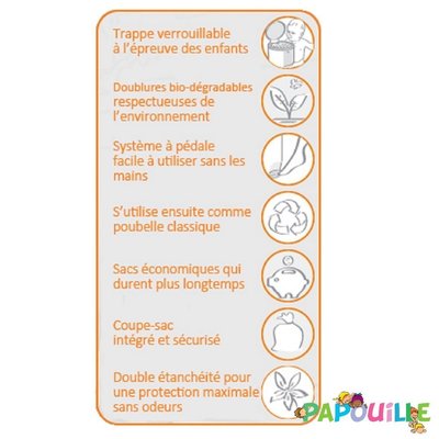 Change - Poubelle à Couches et Recharge - Poubelle 60 couches anti-odeurs 26 litres plus