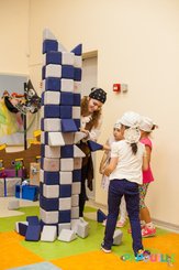 Motricité - Jeux de Motricité Libre - Cubes de constructions magnétiques de psychomotricité tissu 100 pièces bleu