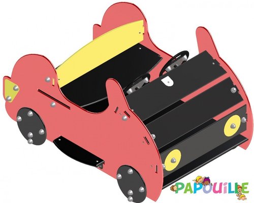 Mobilier - Aire de jeux et structure extérieure - Voiture pour aire de jeu avec ressort en bois