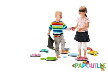 Motricité - Eveil Sensoriels et Tactiles - 10 disques tactiles pour parcours équilibre de motricité