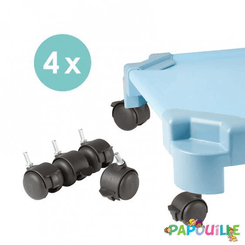 Couchage - Couchette Empilable pour Bébé et Enfant, Lit Gain de Place - Set de 4 roues pour couchette empilable akros