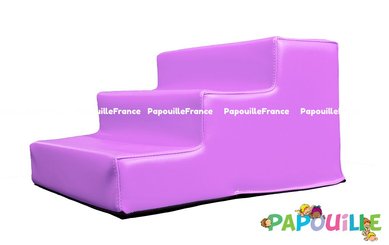 Motricité - Module de Motricité Enfant - Module bloc 3 marches en mousse l.60 x h.30cm parme