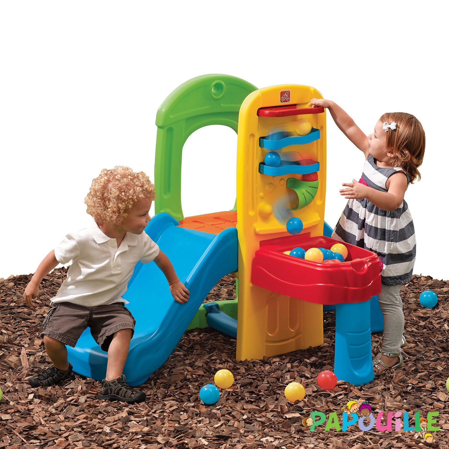 Step2 Clubhouse Climber Aire de Jeux Enfant avec 2 Toboggans Toboggan pour Enfants  Aire de Jeux