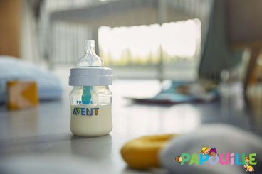 Repas - Biberons Classic et Large - Biberon col large avent anti-colic - 125 ml avec valve airfree™