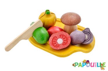 Jouets - Jouets d'Imitation et d'Imagination - Légumes en bois à découper