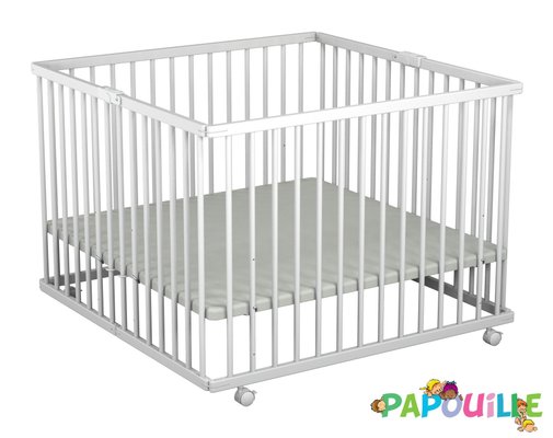 Couchage - Parc bébé Pliable, en Bois  - Parc enfant pliant xl blanc réglable 3 hauteurs