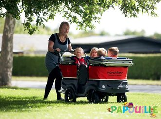 Puériculture - Poussette - Poussette chariot quadruple kiddy bus tortue deluxe 4 places