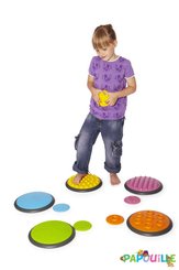 Motricité - Eveil Sensoriels et Tactiles - 10 disques tactiles pour parcours équilibre de motricité