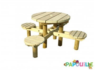 Mobilier - Table crèche et scolaire - Table banc extérieur 4 places spécial collectivité