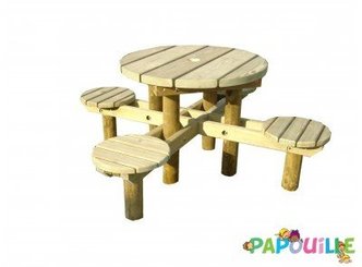 Mobilier - Table crèche et scolaire - Table banc extérieur 4 places spécial collectivité