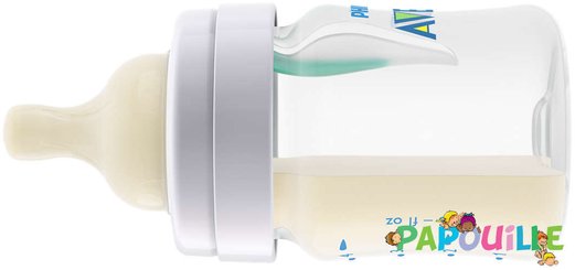 Repas - Biberons Classic et Large - Biberon col large avent anti-colic - 125 ml avec valve airfree™