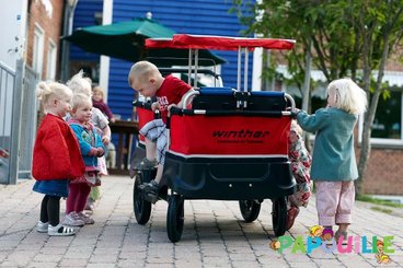 Puériculture - Poussette - Poussette chariot quadruple kiddy bus tortue 4 places