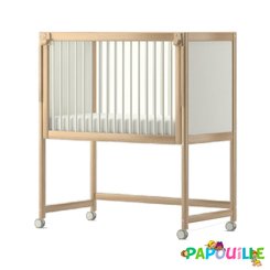 Lit En Bois Sureleve A Barriere Coulissante 100x50cm Barreaux Selection Papouille