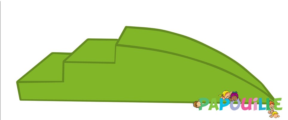 Motricité - Module de Motricité Bébé - Module petit toboggan incurve 3 marches en mousse pvc h.23 sauzon