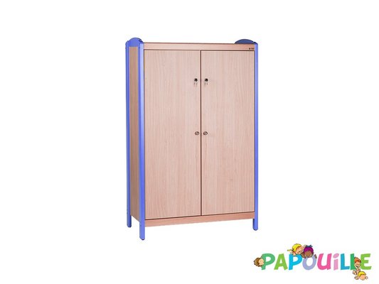 Mobilier - Meuble de rangement scolaire - Armoire 2 portes bleu