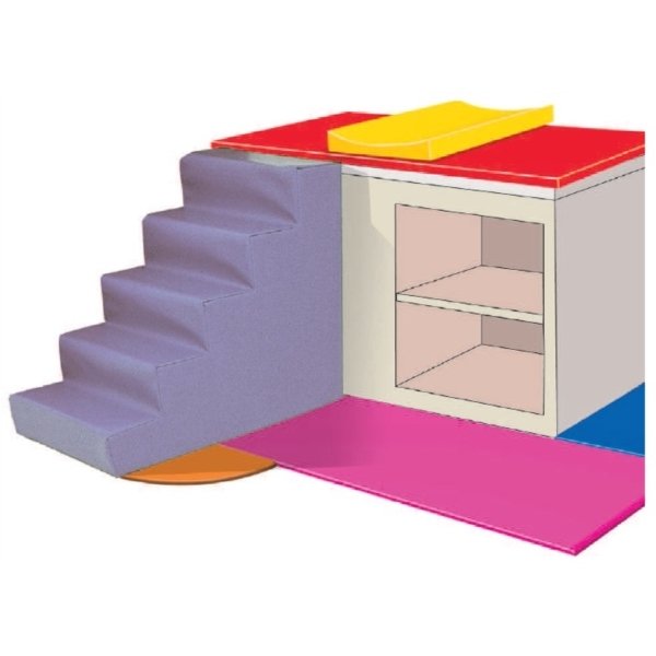 Un meuble en escalier Rose calcaire pour les kids