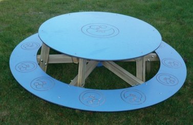 Mobilier - Table crèche et scolaire - Table d'extérieur ronde avec banc ourson