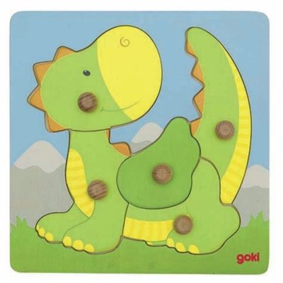 Jeux - Jeux Éducatifs et Puzzle - Puzzle à encastrer avec bouton en bois dragon 5 pcs ( pour les enfants de 1 an et plus )