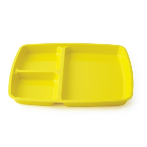 Plateau Repas 3 Compartiments Mélamine Jaune Top crèches ...