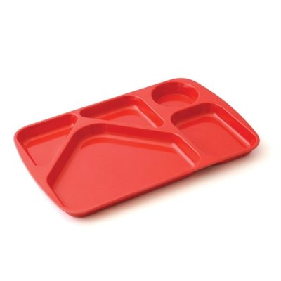 Repas - Plateaux Repas Enfants et à Compartiments - Plateau repas 5 compartiments mélamine rouge
