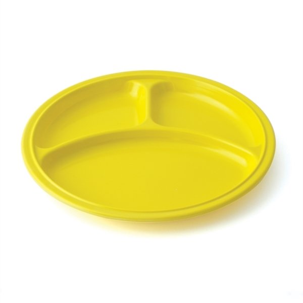 Assiette 3 compartiments mélamine jaune