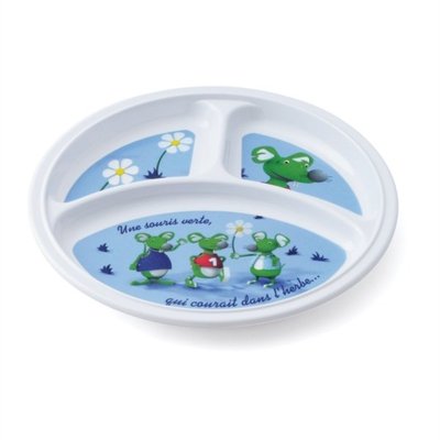 Repas - Assiettes Enfants et à Compartiments - Assiette 3 compartiments mélamine souris 3d