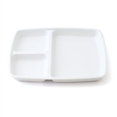 Repas - Plateaux Repas Enfants et à Compartiments - Plateau repas 3 compartiments mélamine blanc