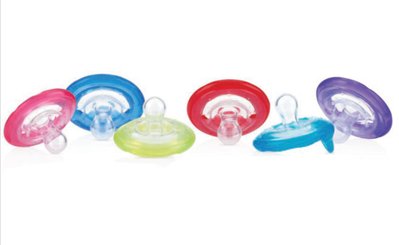 Repas - Tétine et Sucette - De // lot de 2 sucettes naturel flex bout cerise anatomique 6-36