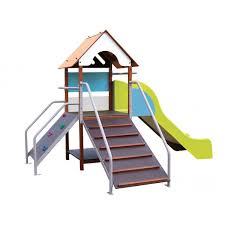Mobilier - Aire de jeux et structure extérieure - Aire de jeu enfant extérieur cabane baby grimpe avec rampe montage en surface