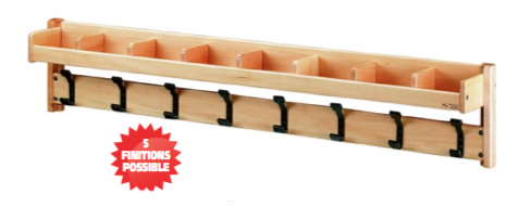 Mobilier - Banc vestiaire & Porte Manteaux - Porte manteaux en bois 8 patères avec casiers naturel