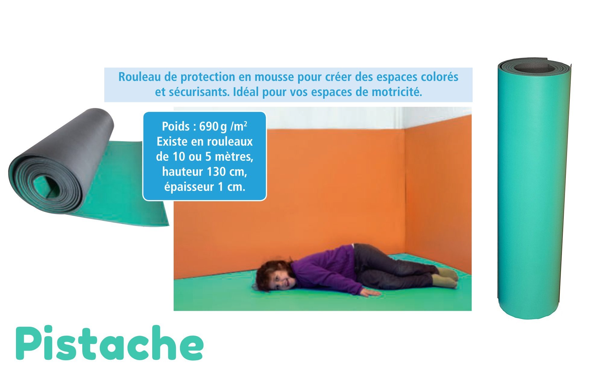 Rouleau de protection 5 mètres pistache