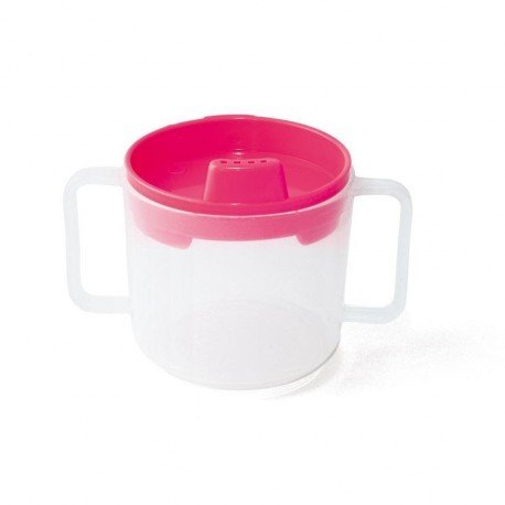 Tasse à bec droit avec couvercle 20cl rose