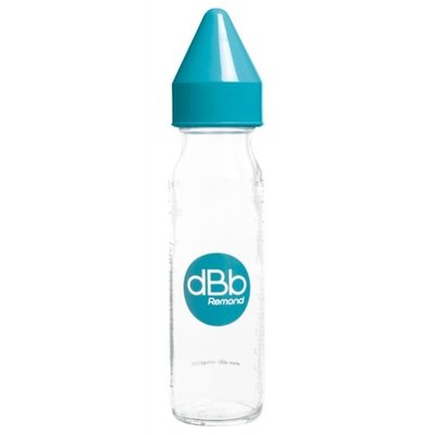 Repas - Biberons Classic et Large - Biberon en verre tétine nn silicone - 240 ml turquoise rd