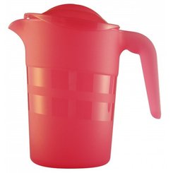 Repas - Carafes et Pichets Enfants - Pichet 1l polypropylène empilable avec couvercle rouge